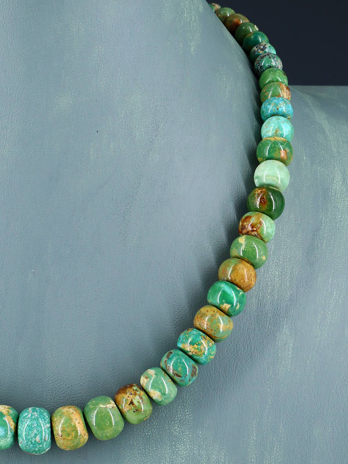 19" Single Strand Graduated Sky Horse Turquoise Necklace