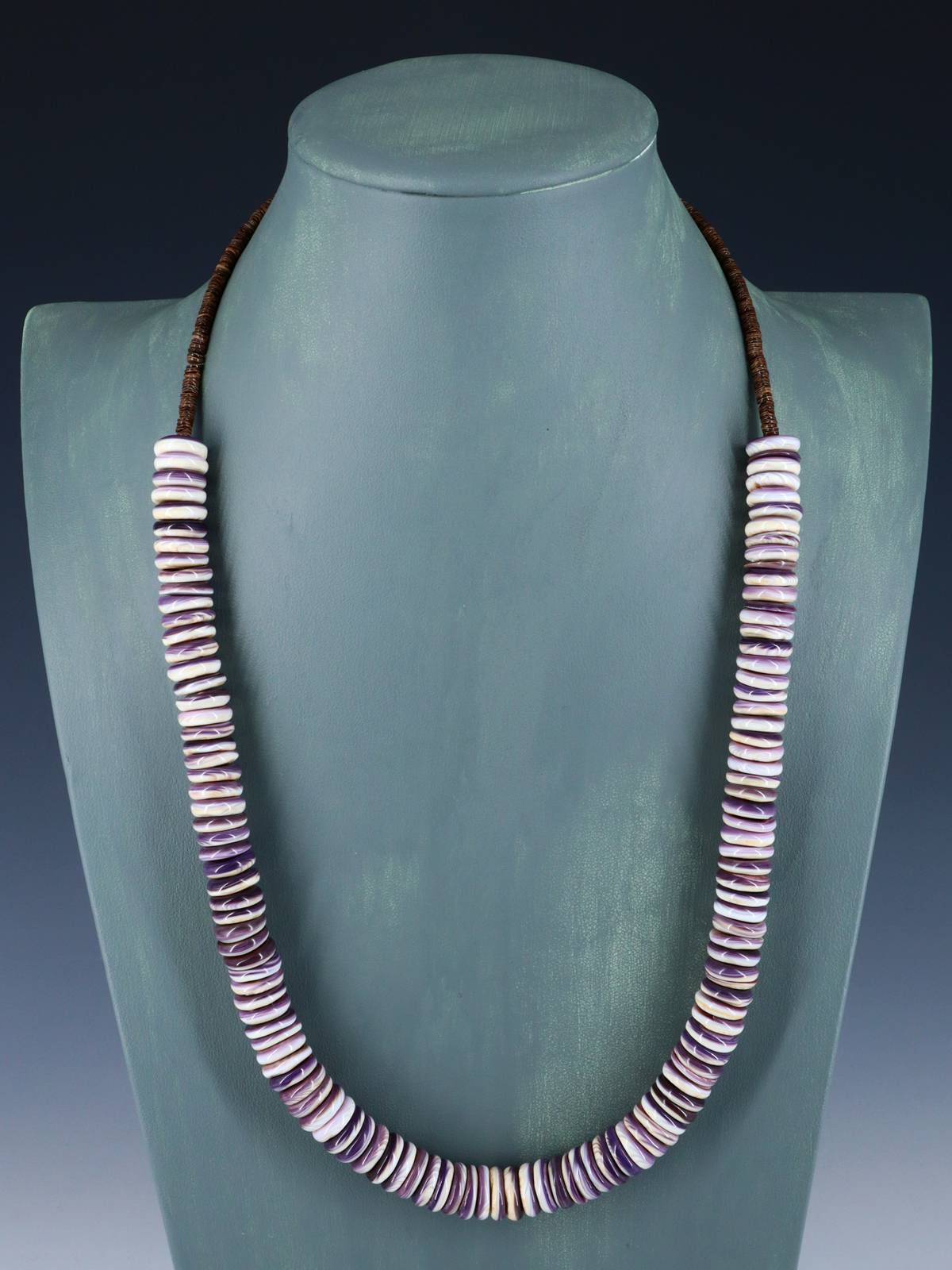 24" Navajo Single Strand Wampum Shell Beaded Necklace