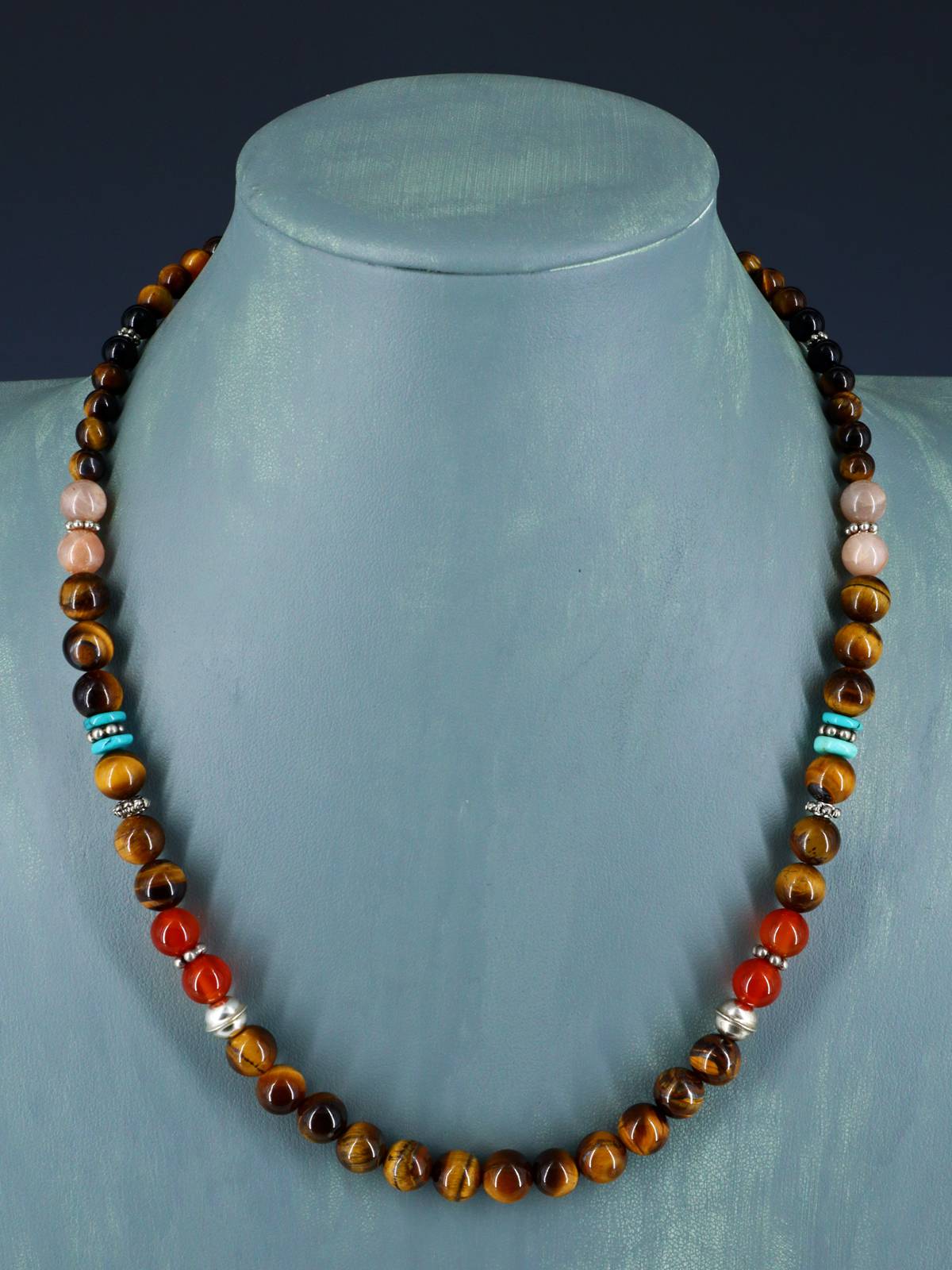 20" Navajo Single Strand Tiger Eye Necklace