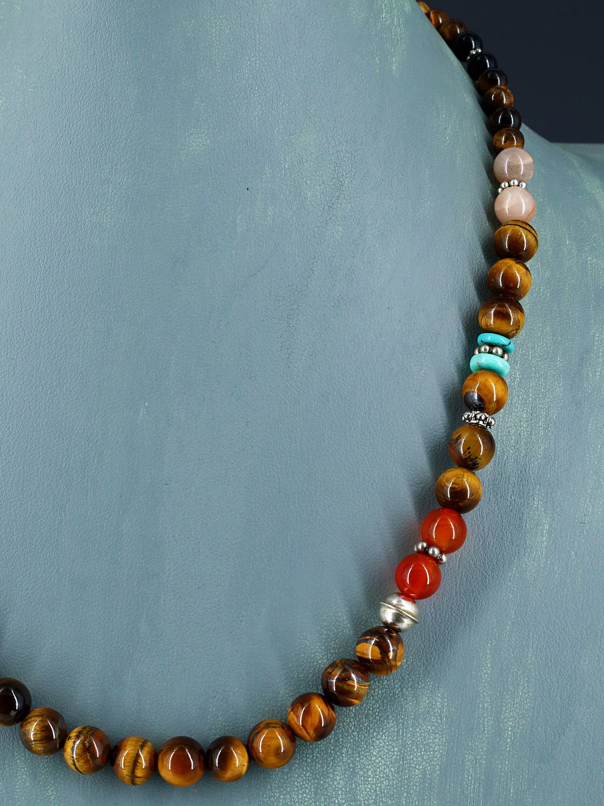 20" Navajo Single Strand Tiger Eye Necklace
