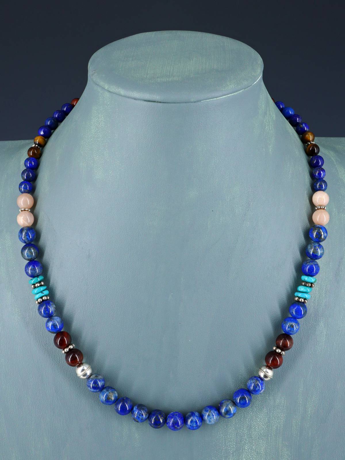 20" Navajo Single Strand Lapis Necklace