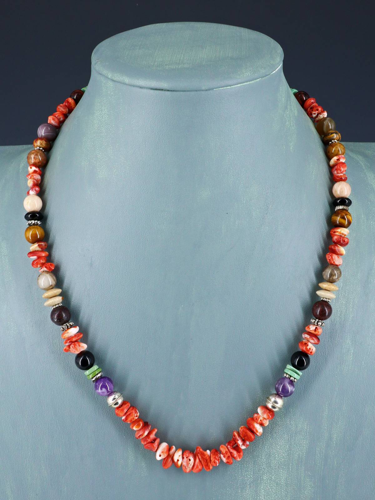 20" Navajo Single Strand Spiny Oyster Necklace