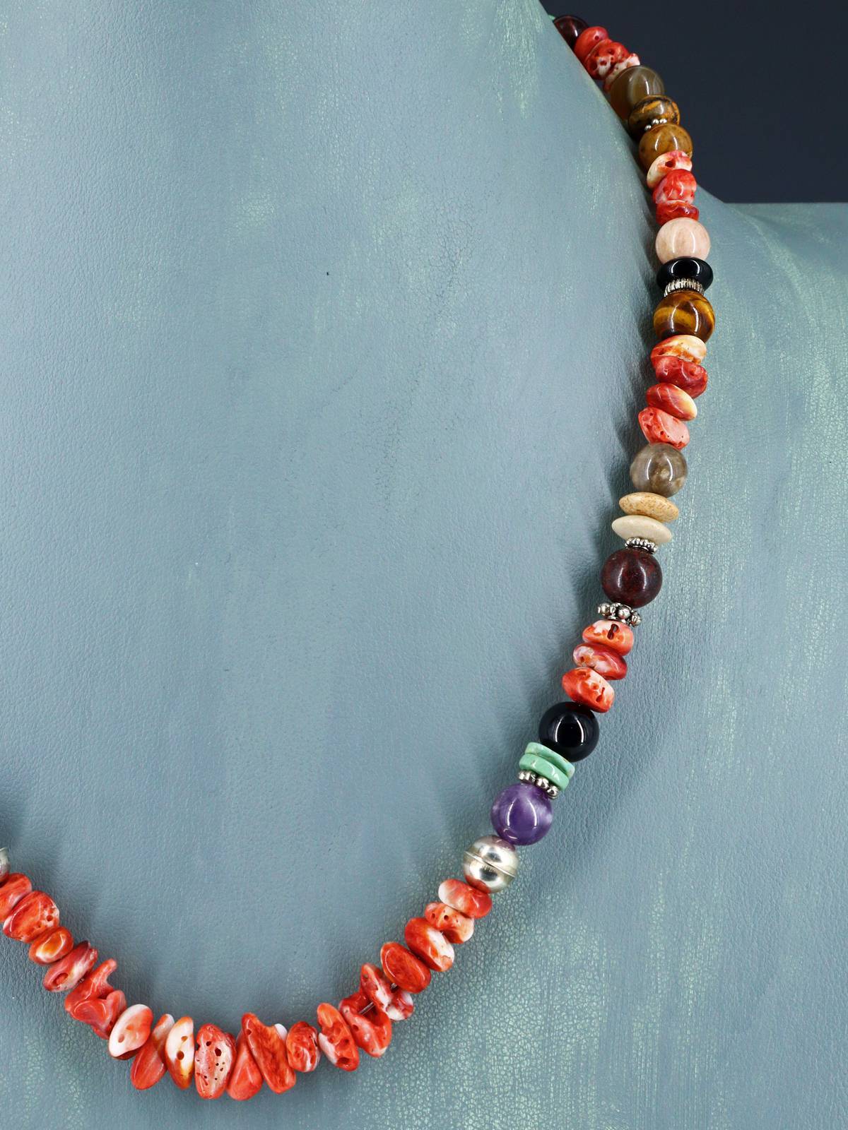 20" Navajo Single Strand Spiny Oyster Necklace