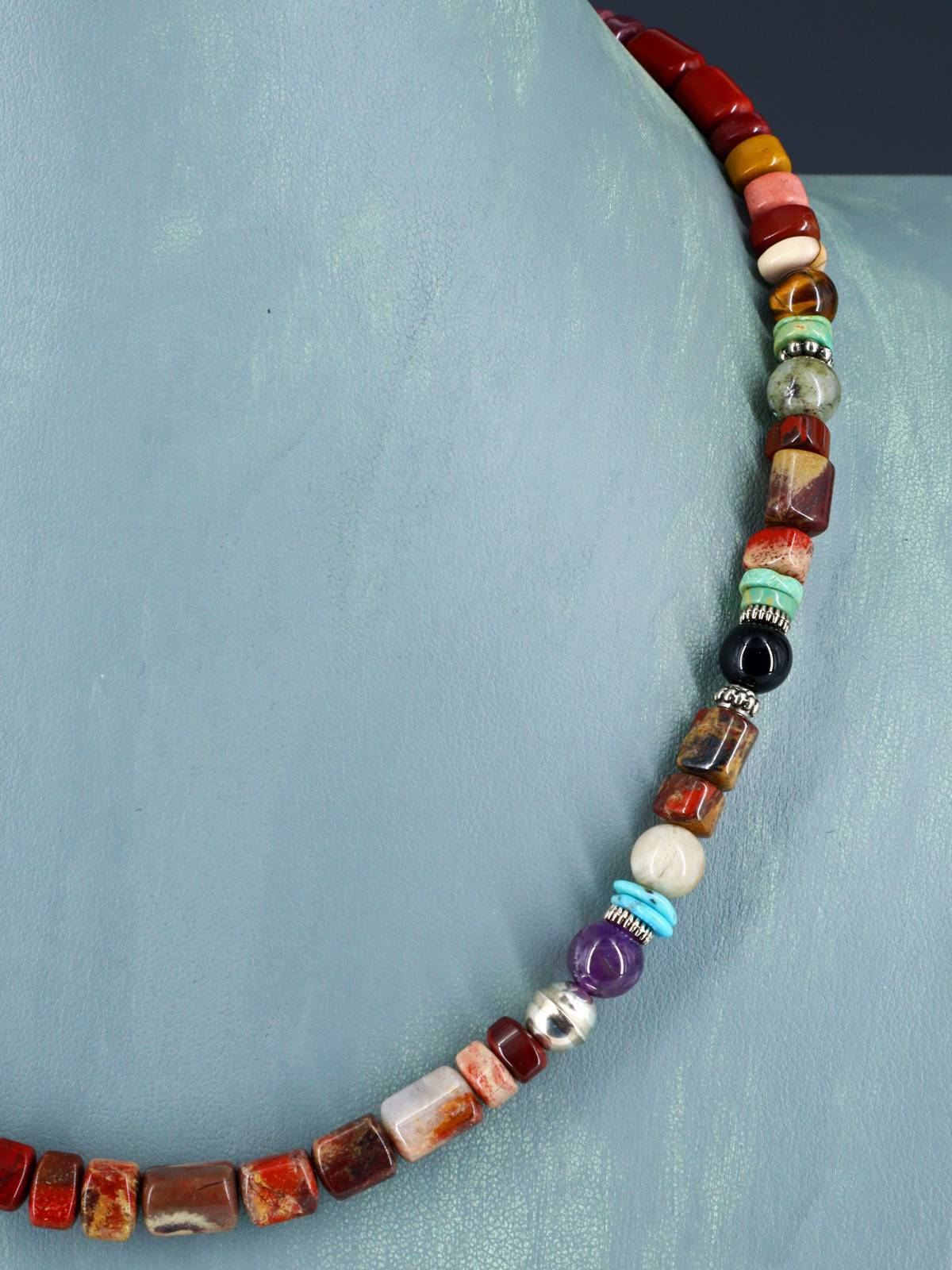 20" Navajo Single Strand Multistone Necklace