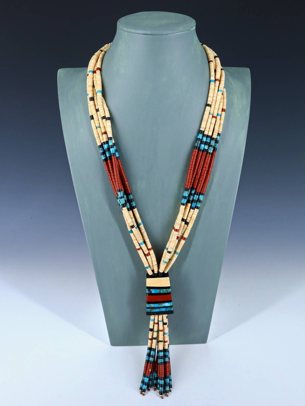 Native American Santo Domingo Shell Heishi Necklace