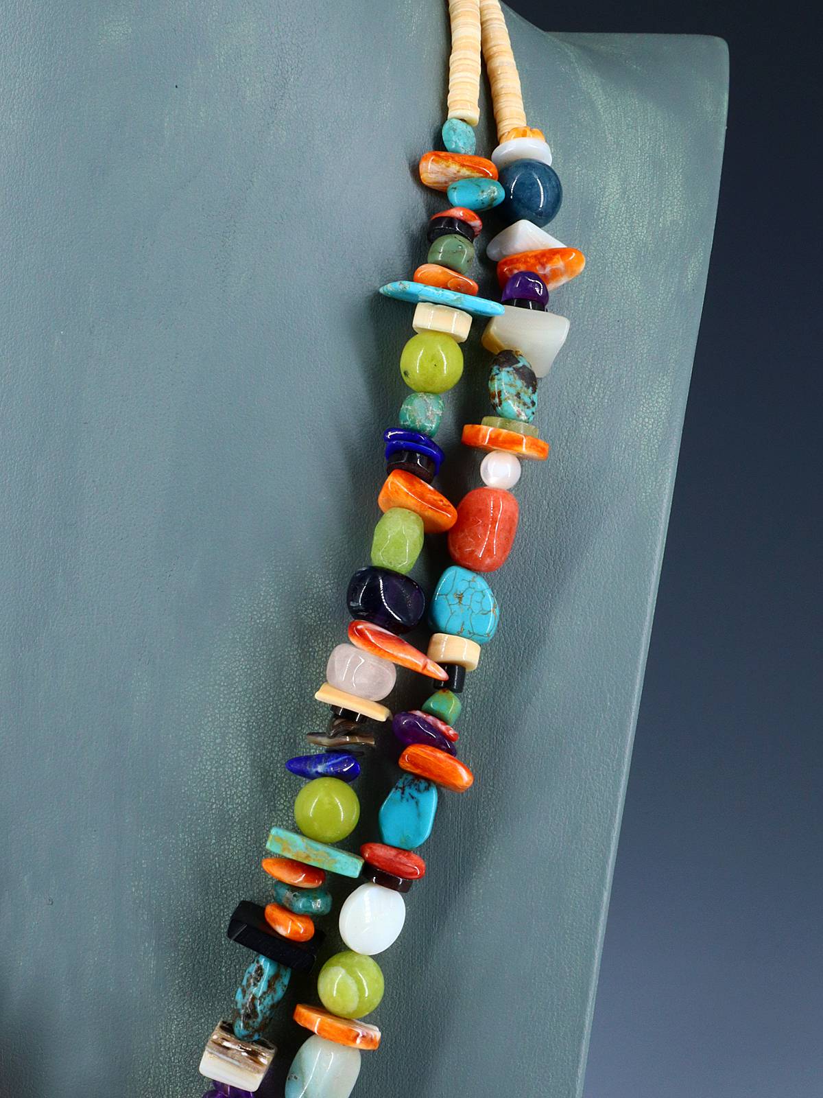 Native American Santo Domingo Multistone Mosaic Necklace