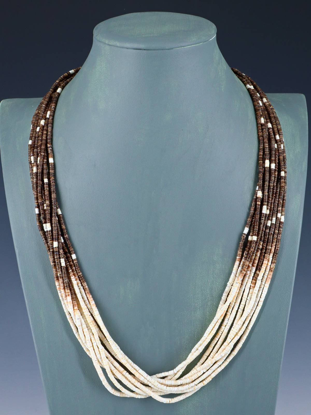 Native American Santo Domingo Ten Strand Heishi Necklace - PuebloDirect.com