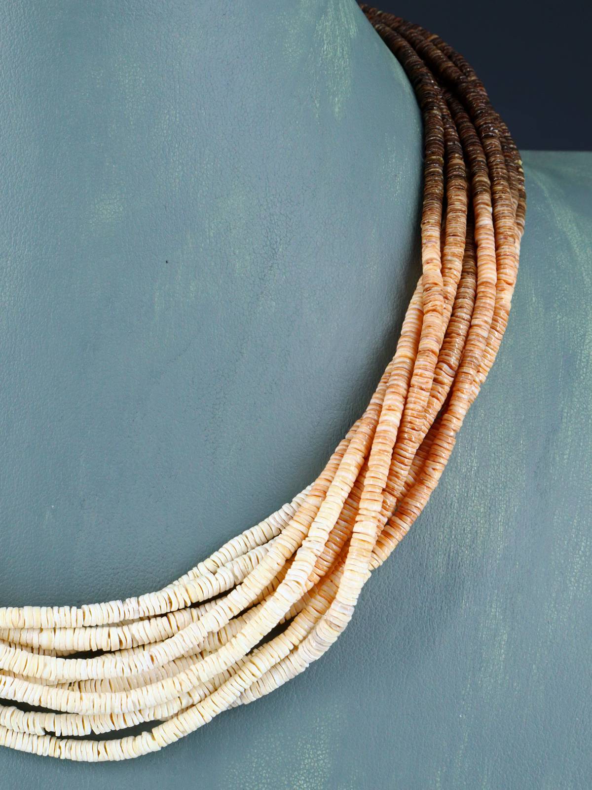 Native American Santo Domingo Ombre Heishi Necklace - PuebloDirect.com