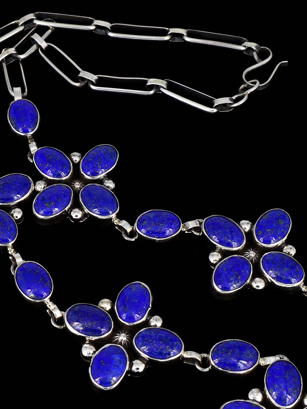 Native American Sterling Silver Lapis Necklace Set