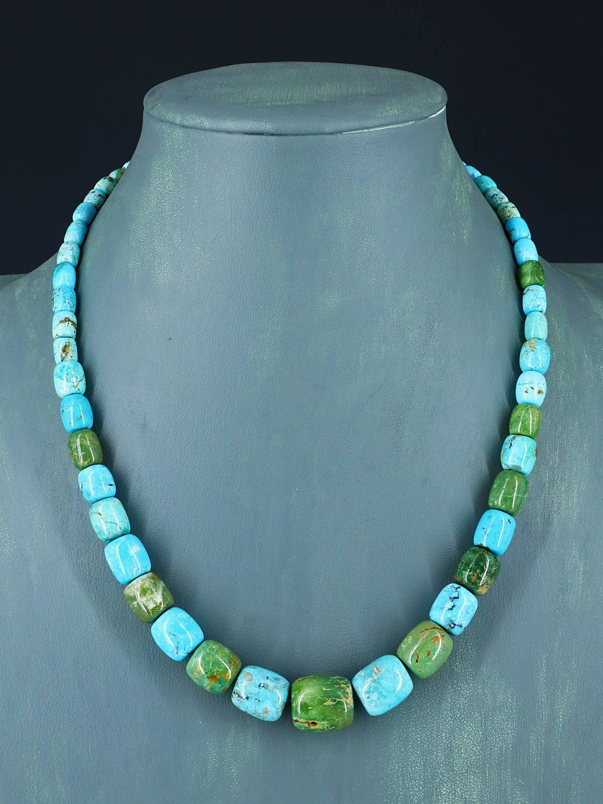 Navajo 19" Single Strand Barrel Bead Turquoise Necklace