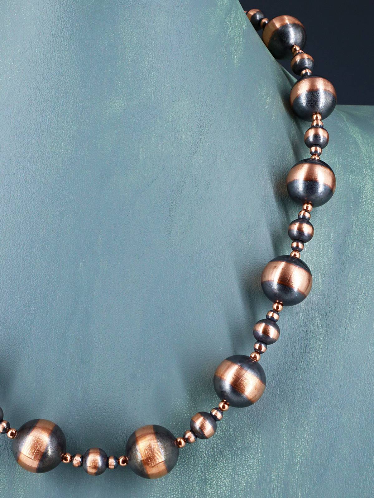 Navajo Jewelry Single Strand Copper Beaded Necklace