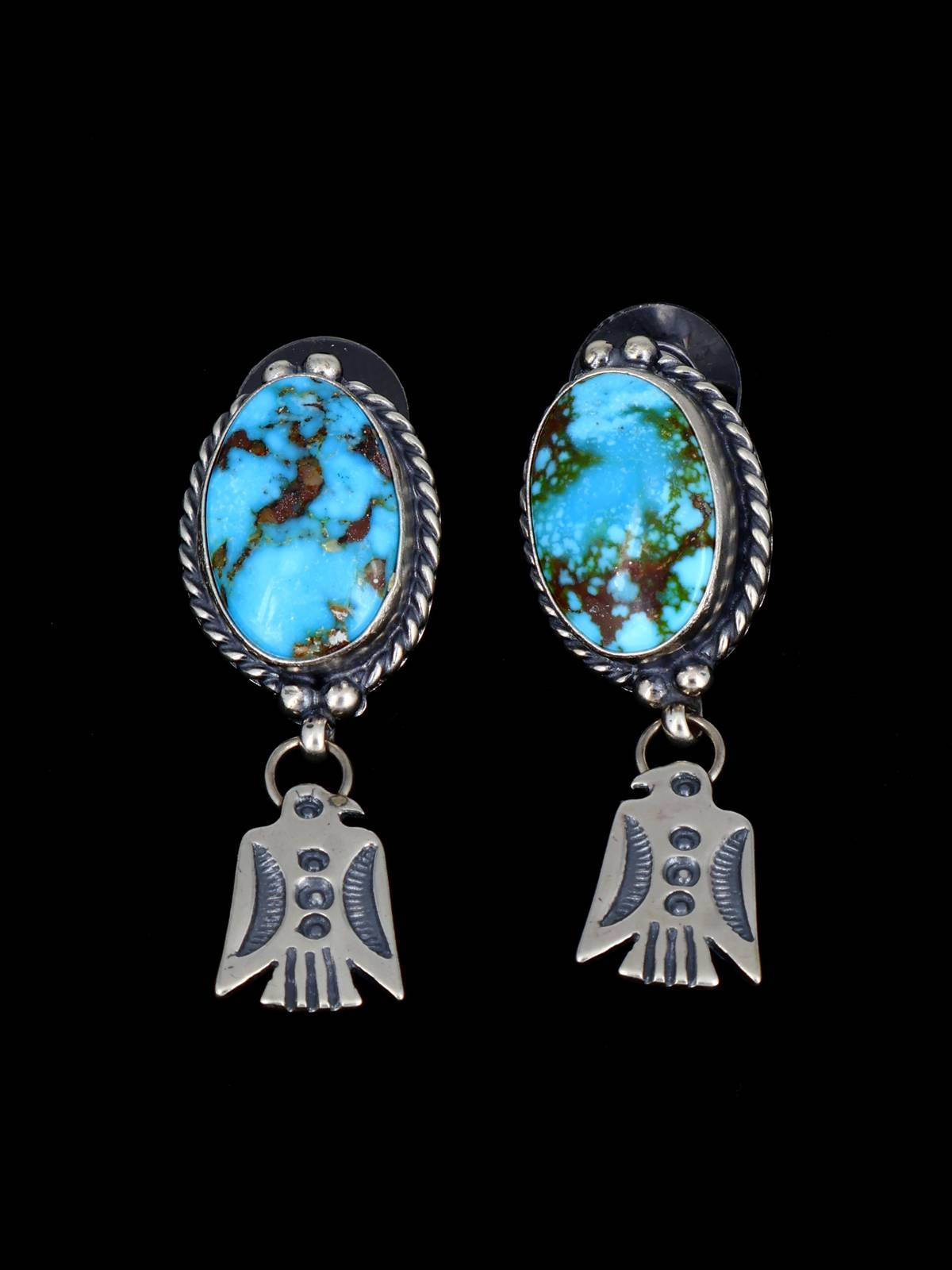 Native American Egyptian Turquoise Lariat Necklace and Earring Set