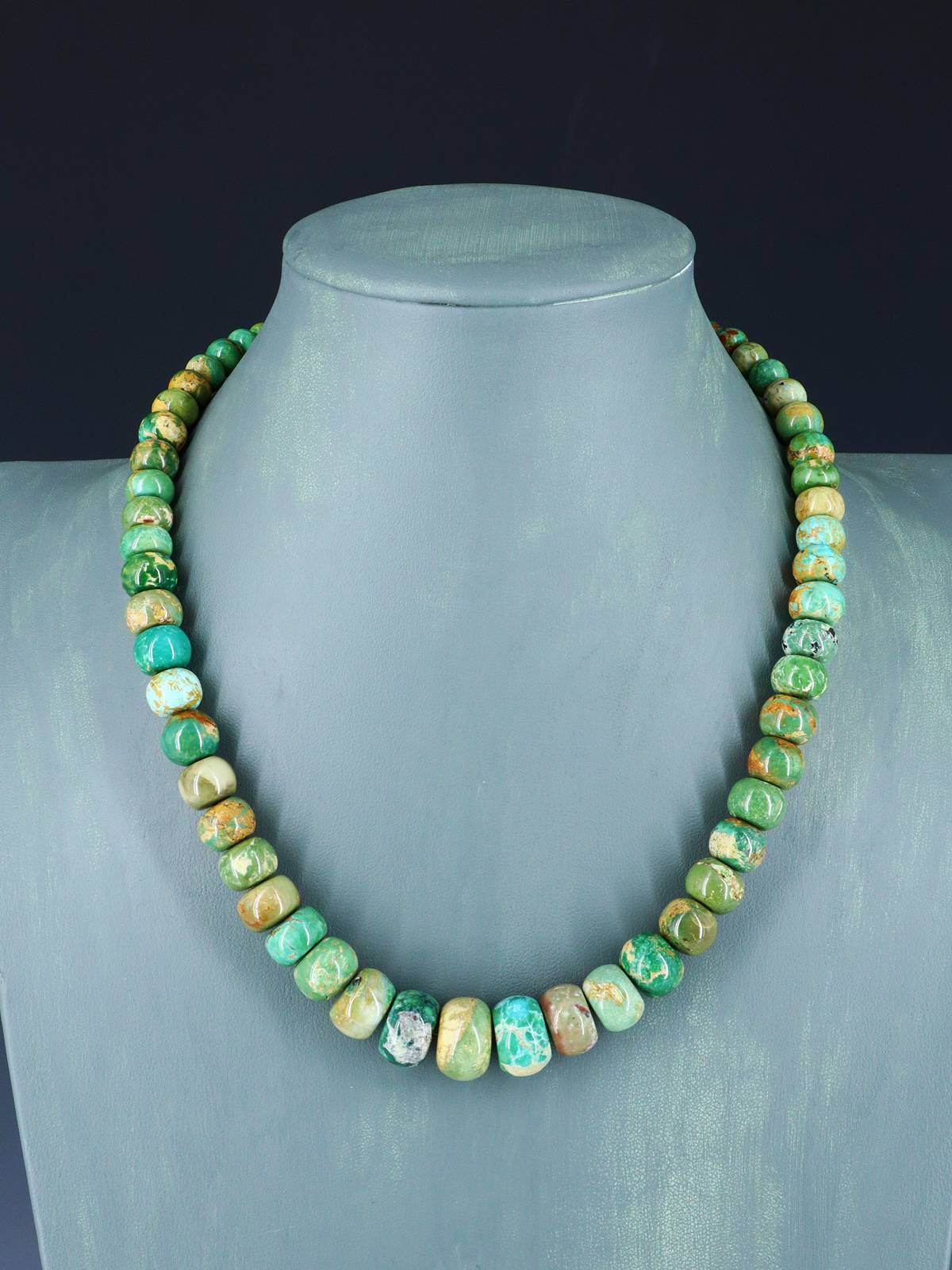 19" Single Strand Graduated Sky Horse Turquoise Necklace