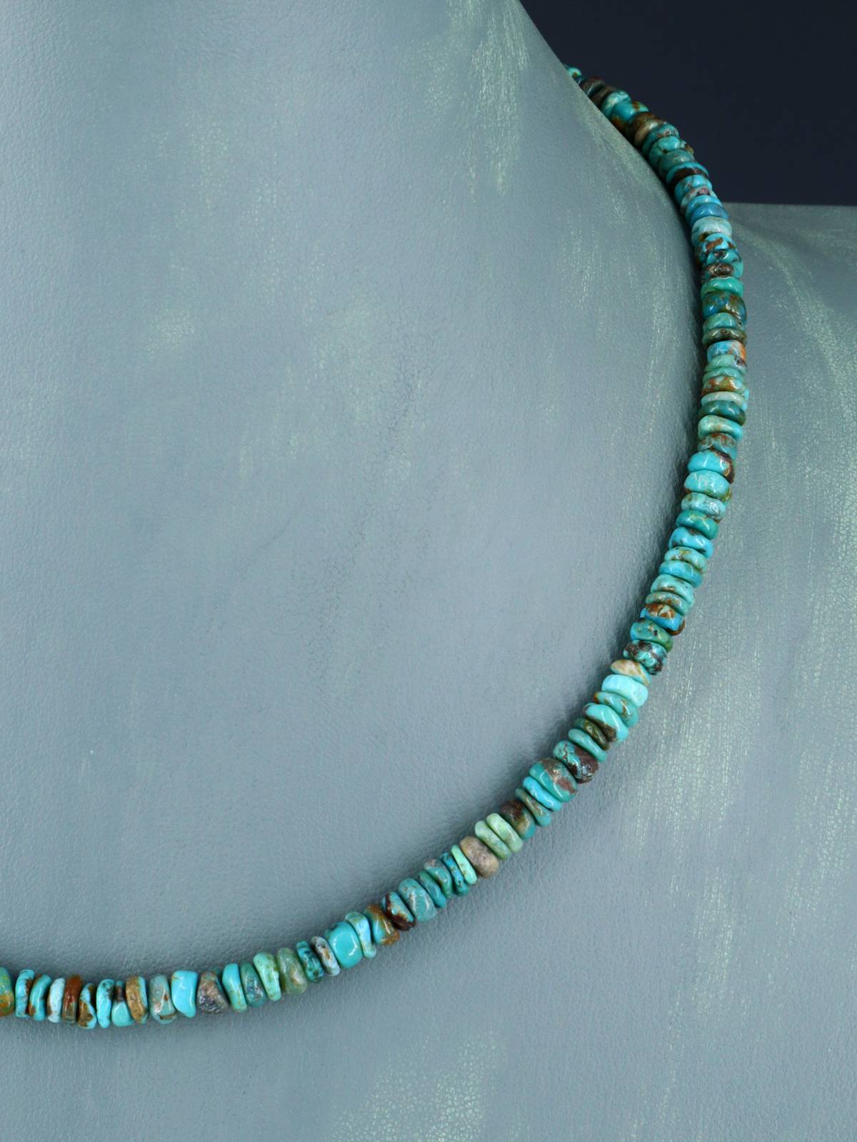 Navajo 18" Single Strand Emerald Valley Turquoise Necklace