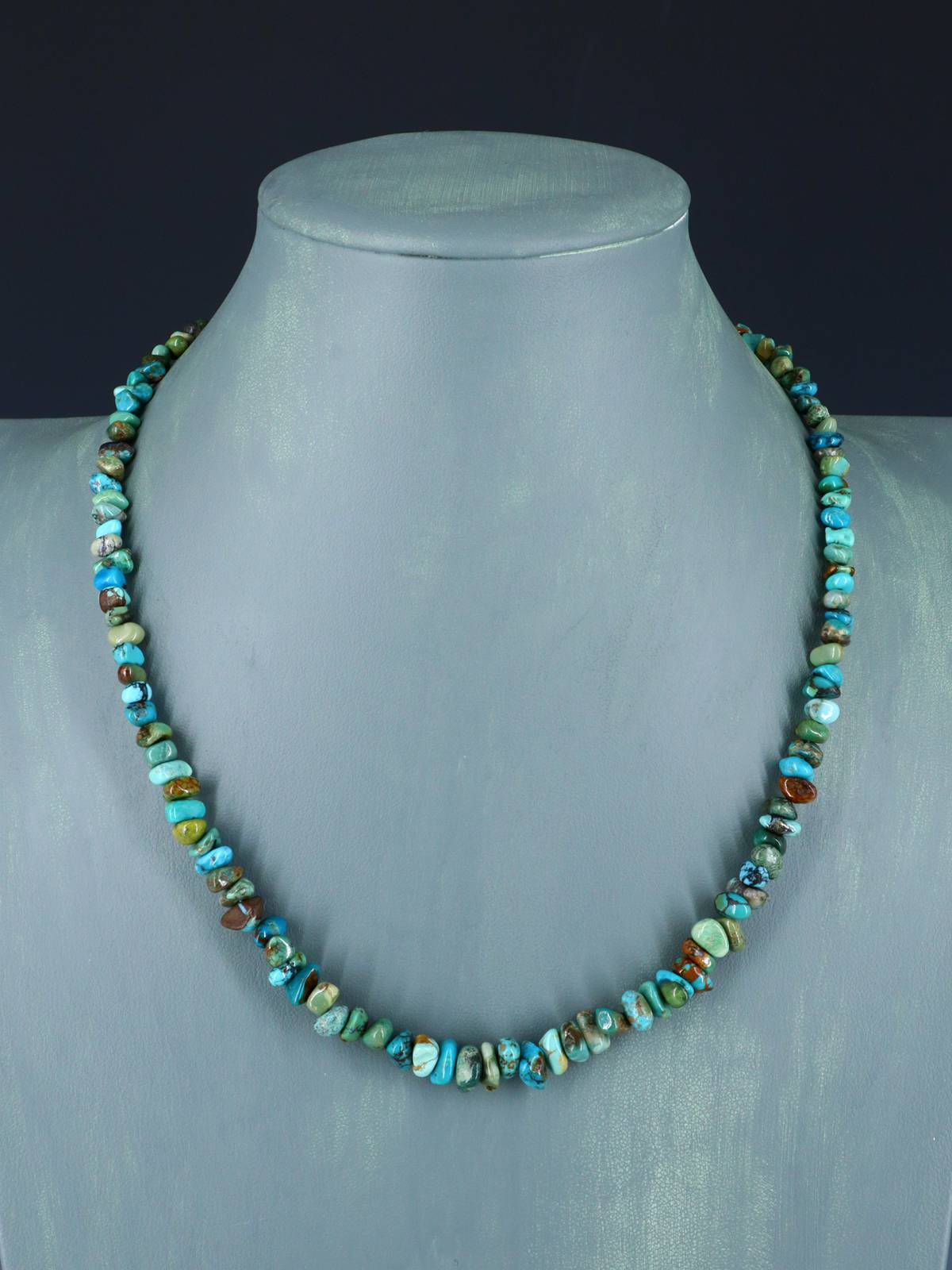 Navajo Single Strand Polychrome Turquoise Necklace