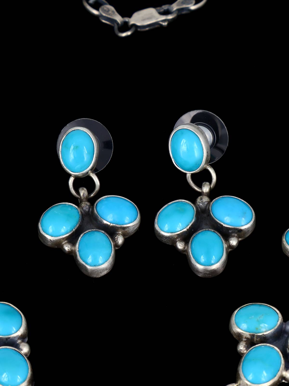 Native American Sleeping Beauty Turquoise Lariat Necklace Set