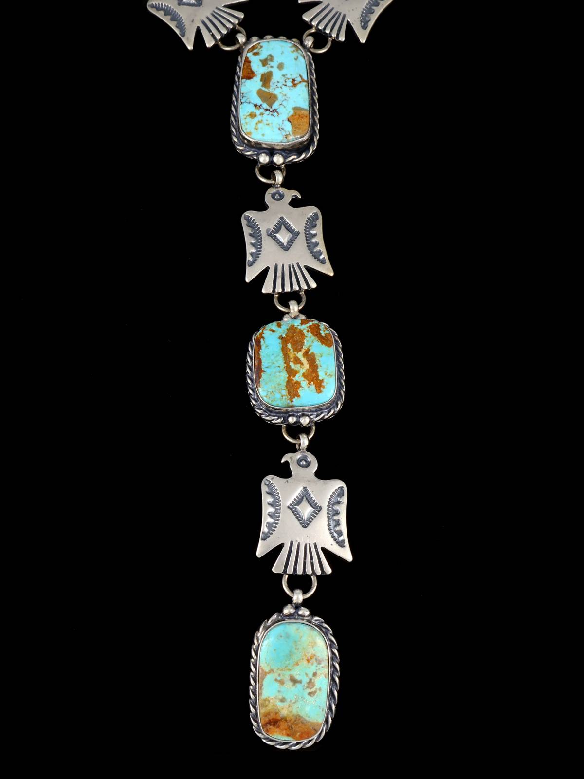 Juego de aretes y collar con forma de lazo de plata de ley con rodocrosita de nativos americanos