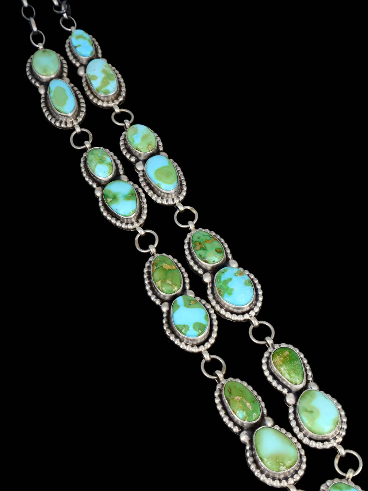 Native American Sonoran Gold Turquoise Lariat Necklace Set