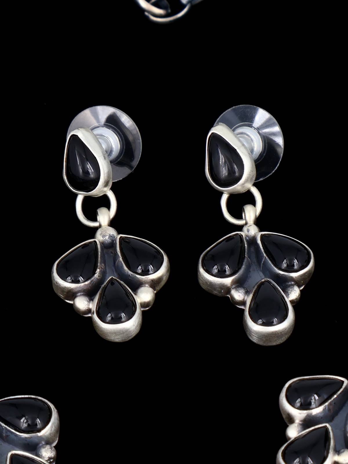 Native American Jewelry Black Onyx Lariat Necklace Set