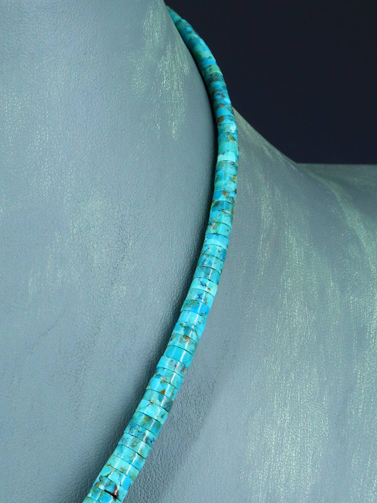 Bijoux amérindiens Collier simple brin turquoise et huître épineuse
