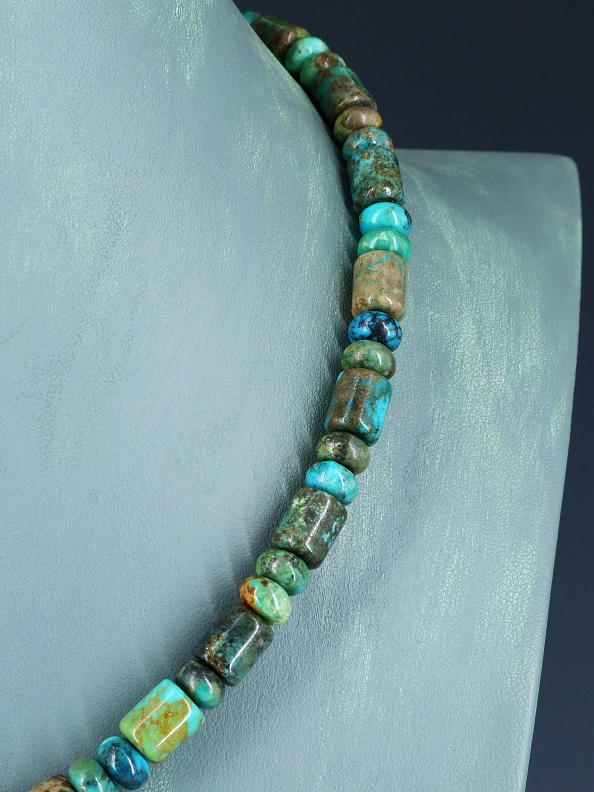 Native American Indian Jewelry Single Strand Turquoise Necklace