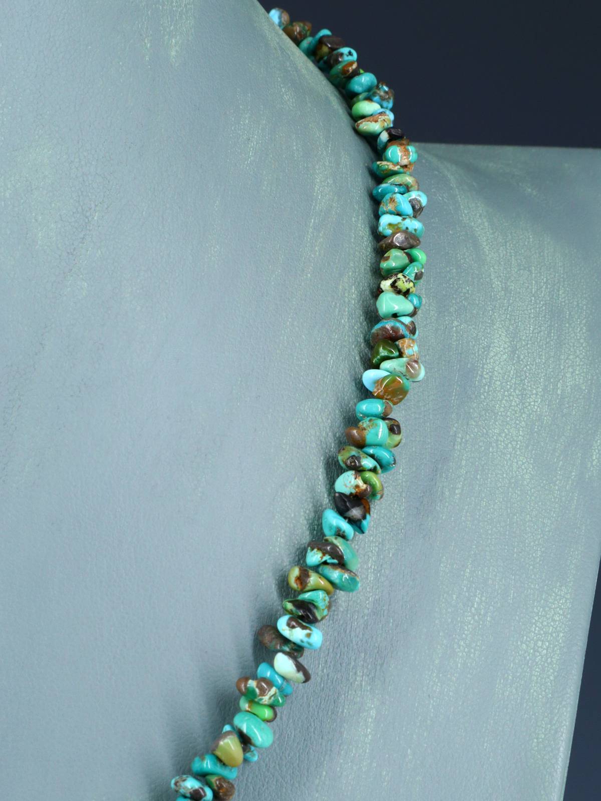 Collier turquoise à brin unique de bijoux indiens amérindiens de 22 pouces