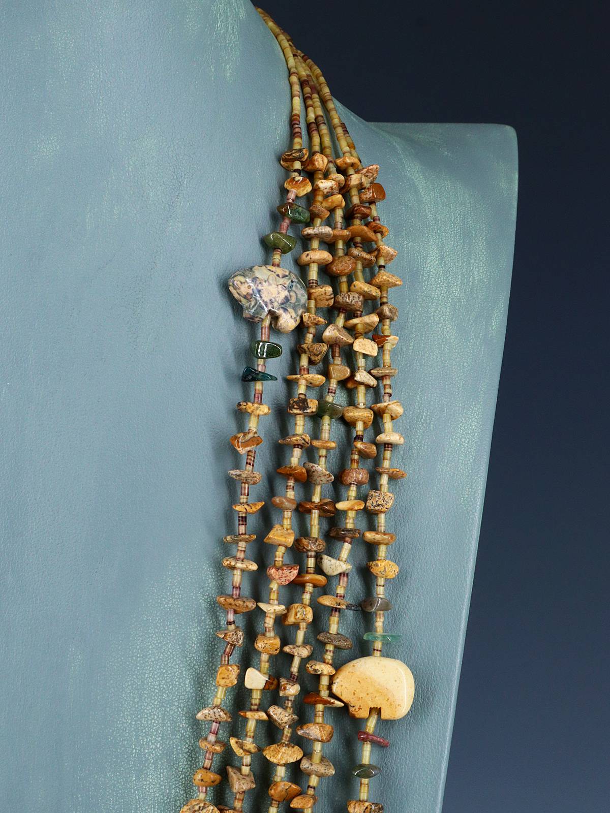 Native American Jewelry Jasper Fetish Bear Necklace