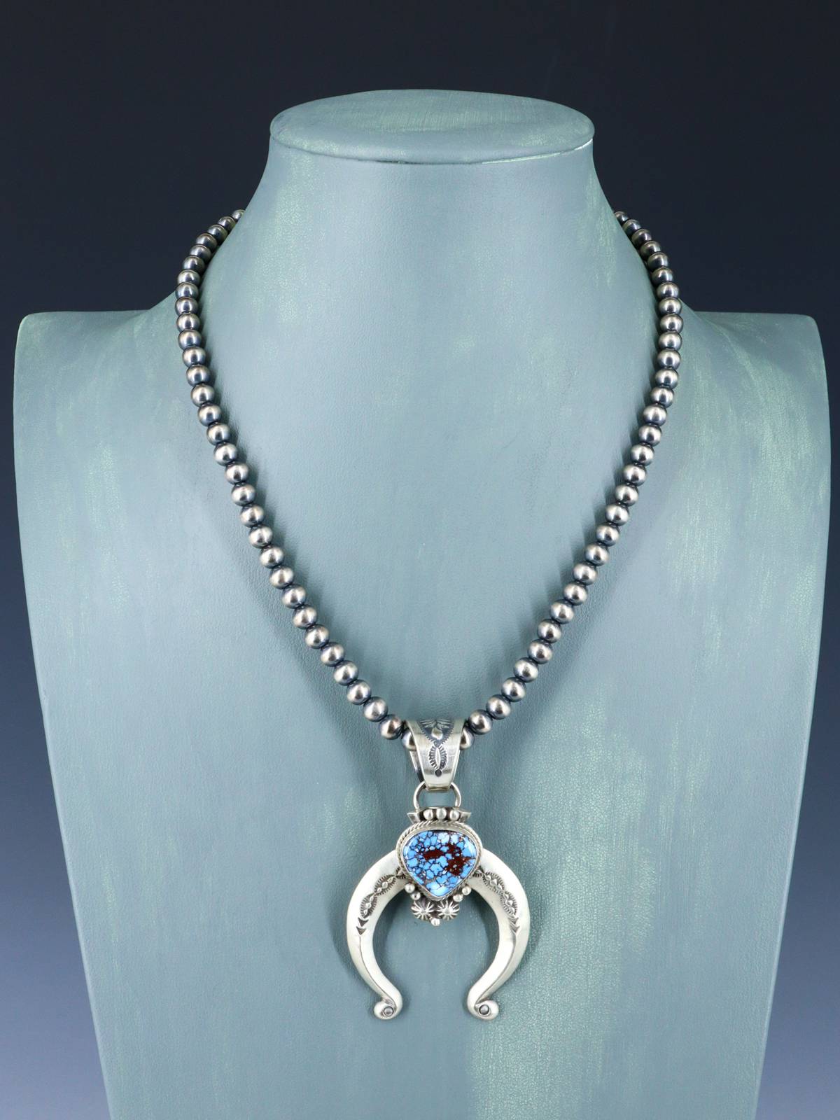 Juego de collar Naja de plata de ley nativo americano Golden Hill turquesa