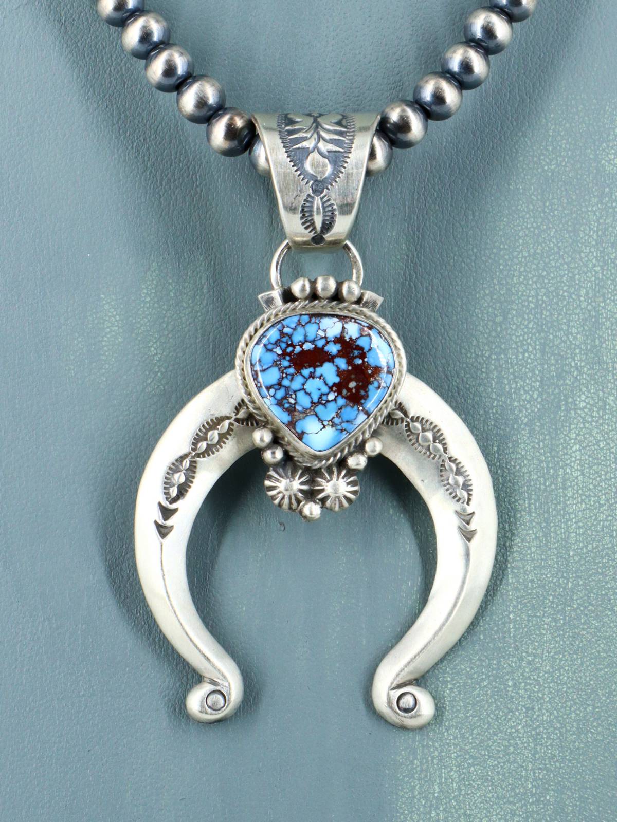 Juego de collar Naja de plata de ley nativo americano Golden Hill turquesa