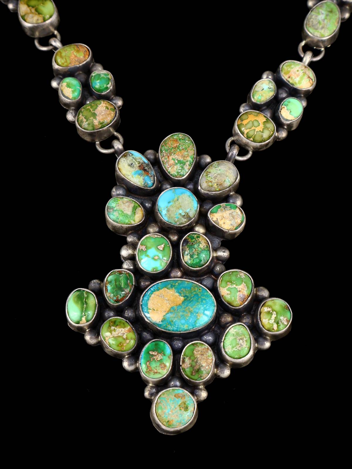 Collier amérindien en argent sterling Sonora Gold Turquoise Lariat