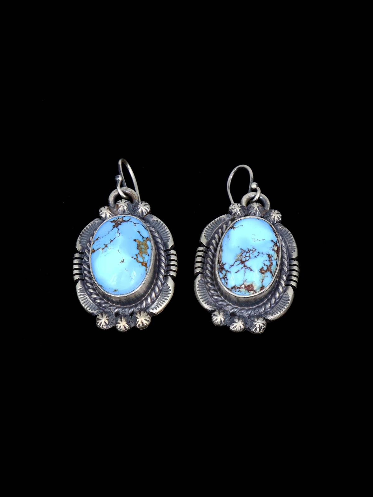 Natural Golden Hill Turquoise Sterling Silver Lariat Necklace Set