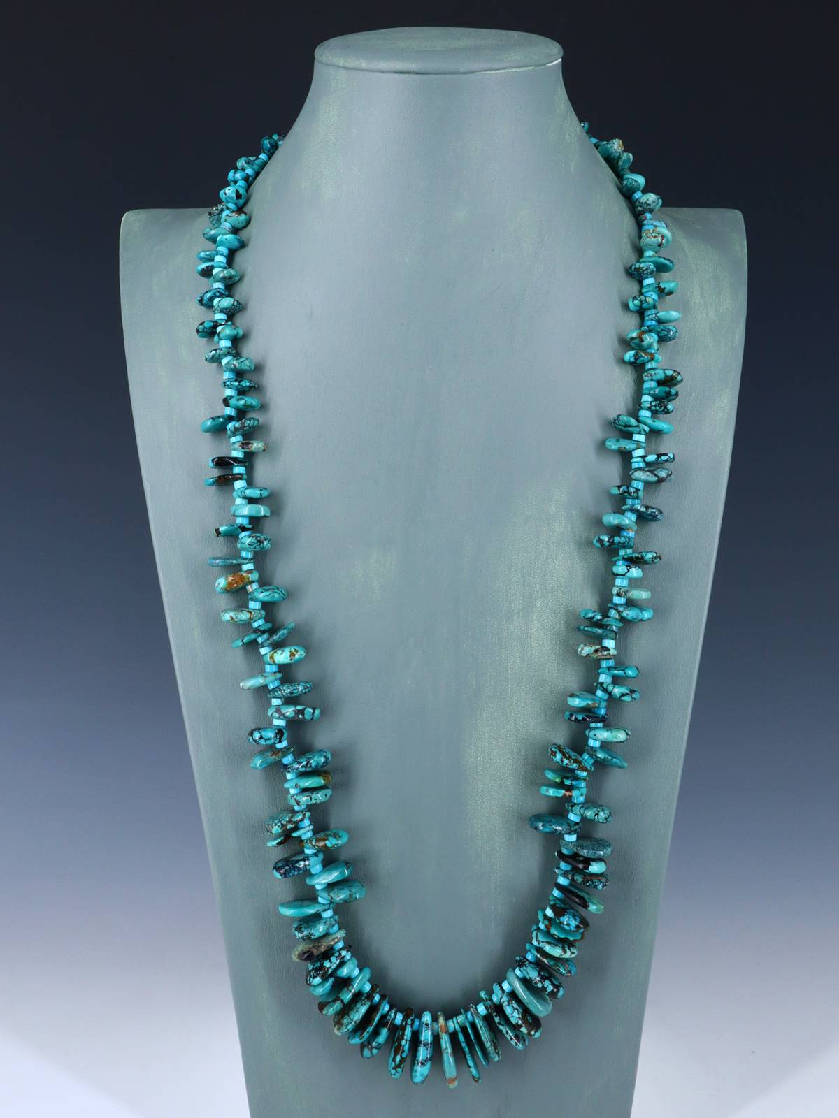 Native American Turquoise Tab Single Strand Necklace