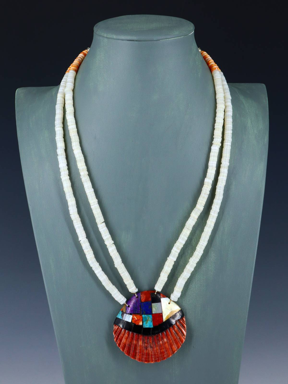 Santo Domingo Spiny Oyster Mosaic Shell Necklace Set