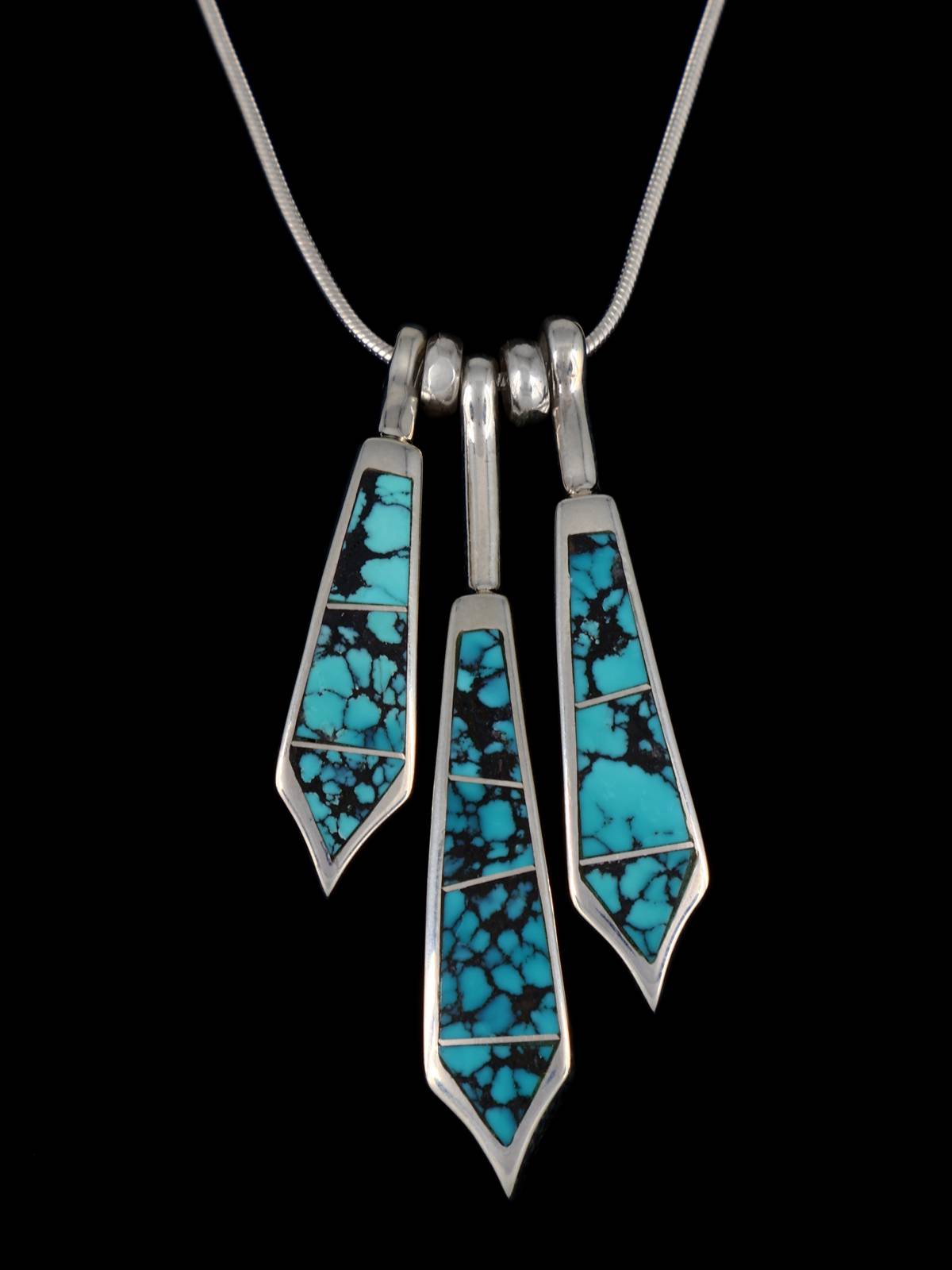 Native American Mosaic Turquoise Inlay Necklace