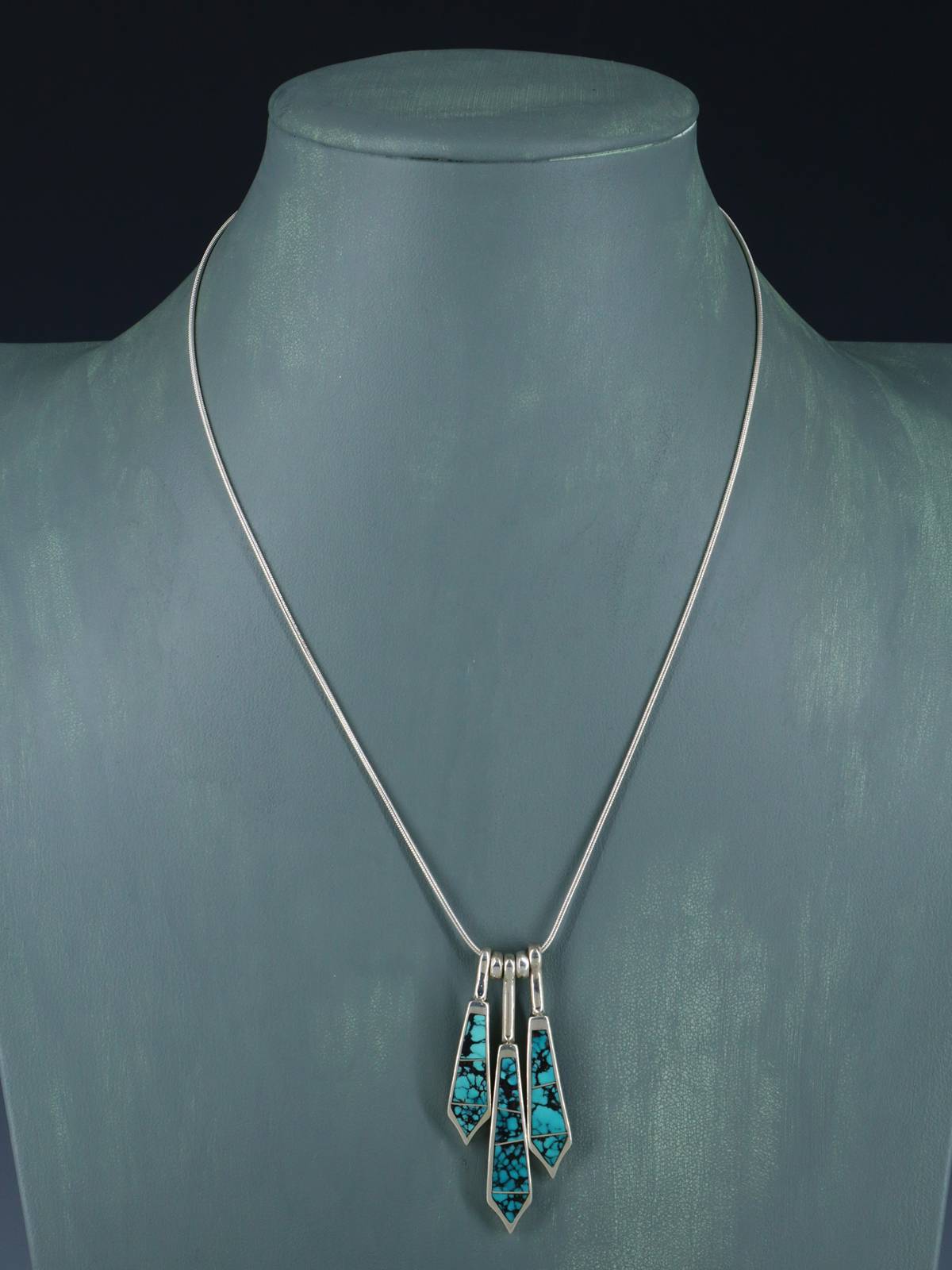 Native American Mosaic Turquoise Inlay Necklace