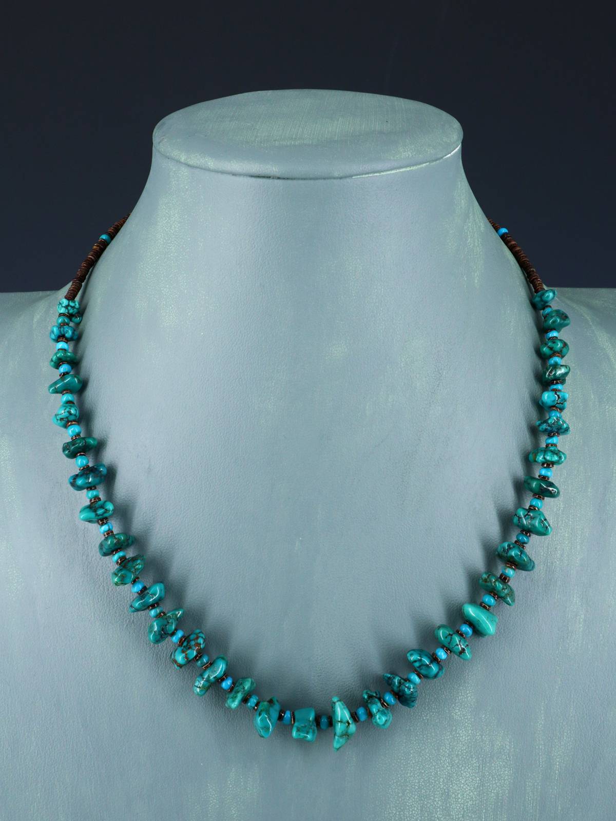 Native American Jewelry Turquoise and Heishi Necklace