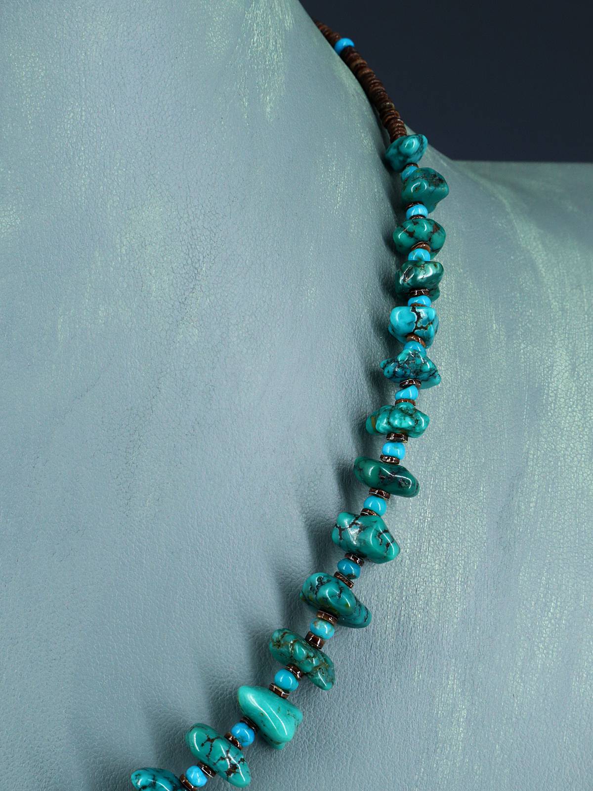 Native American Jewelry Turquoise and Heishi Necklace