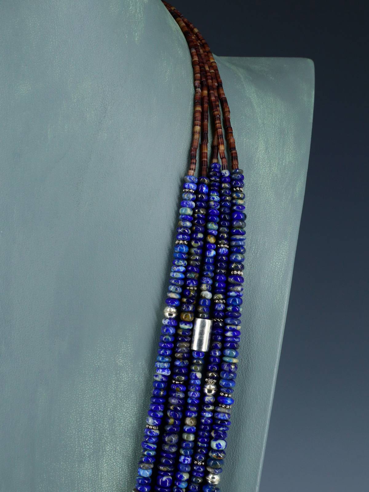 Collar de turquesa de cinco hilos de Dry Creek de joyería nativa americana