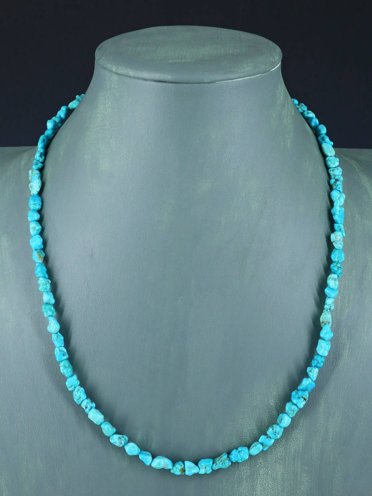 Navajo 20" Single Strand Sleeping Beauty Turquoise Necklace