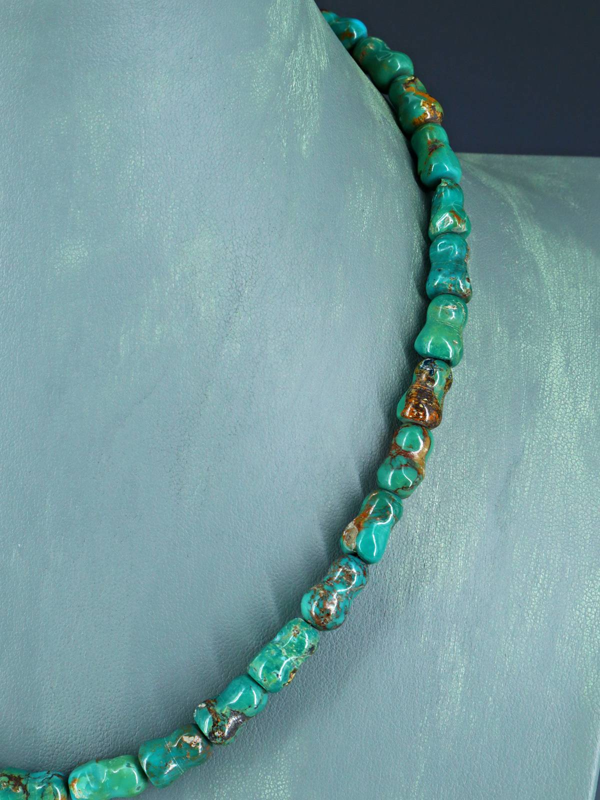 Navajo 18" Turquoise Bone Bead Necklace