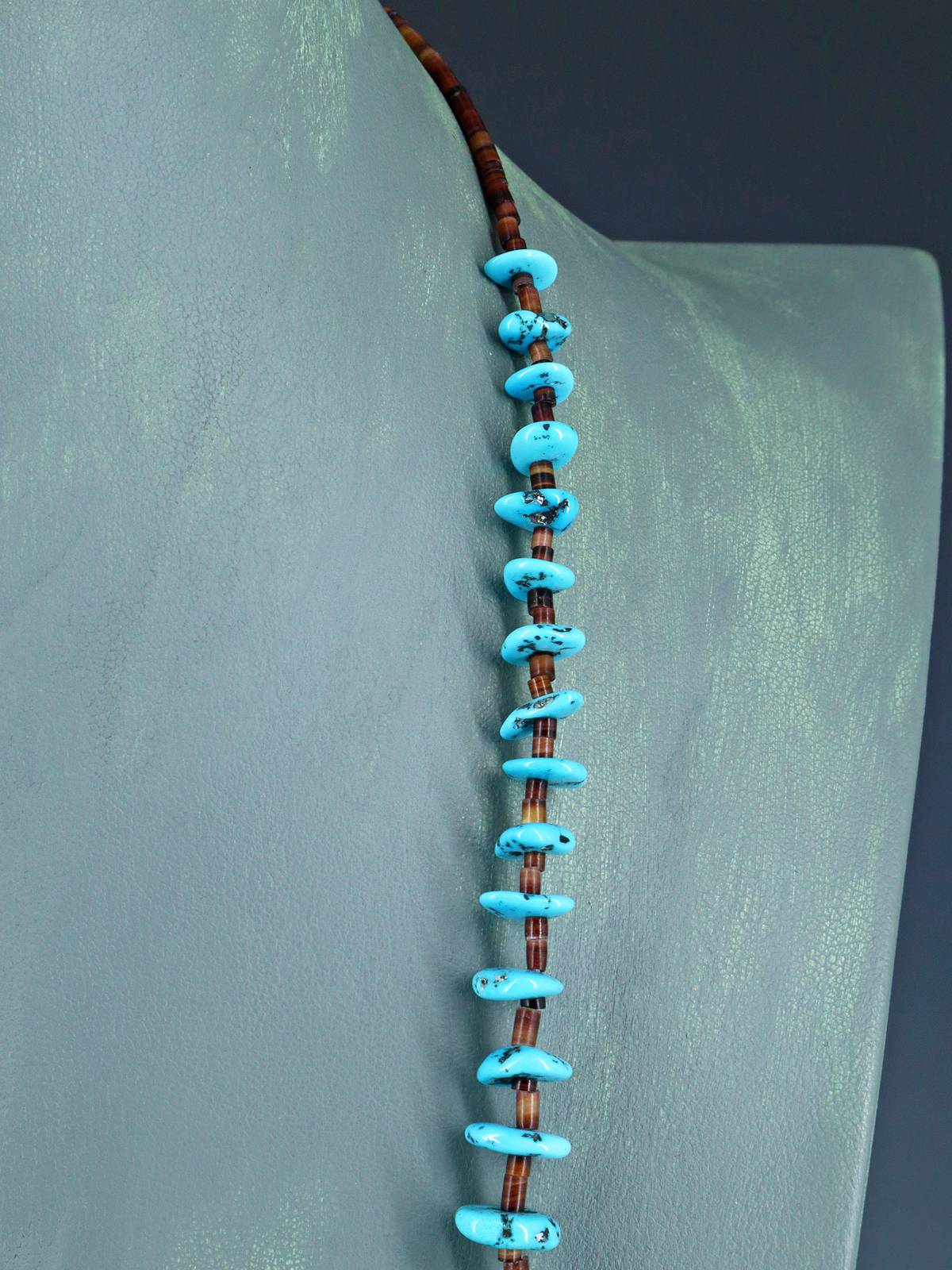 30" Native American Single Strand Turquoise Necklace