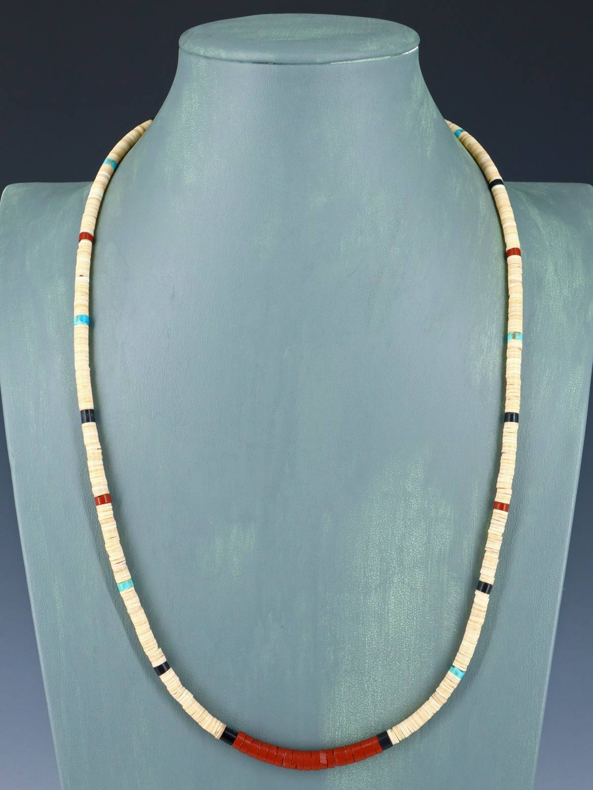 Native American Shell Heishi Single Strand Necklace
