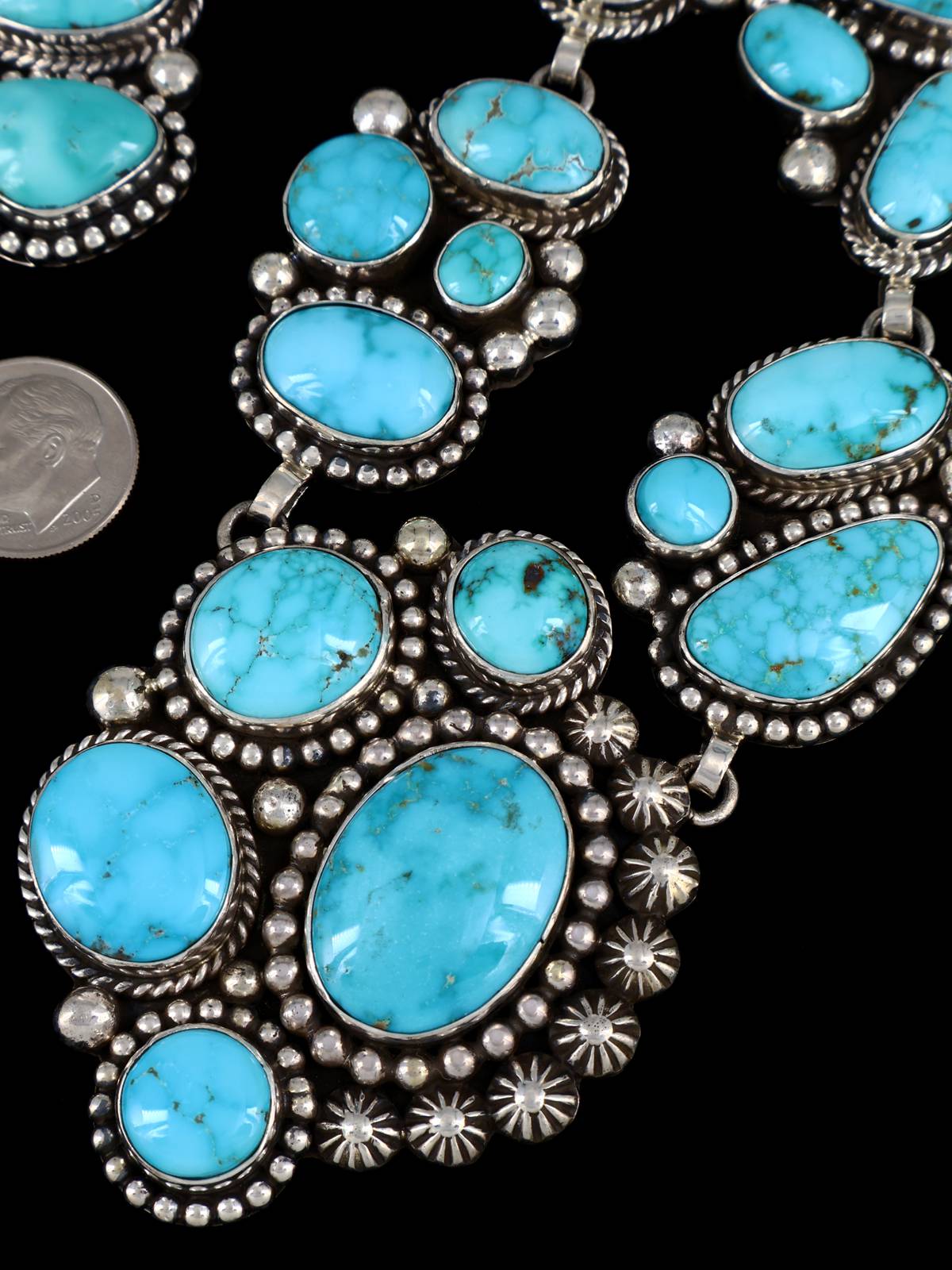 Bijoux amérindiens Kingman Turquoise Lariat Collier