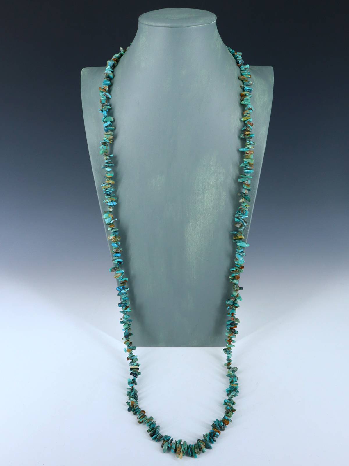 Extra Long Wrap Native American Jewelry Single Strand Turquoise Necklace