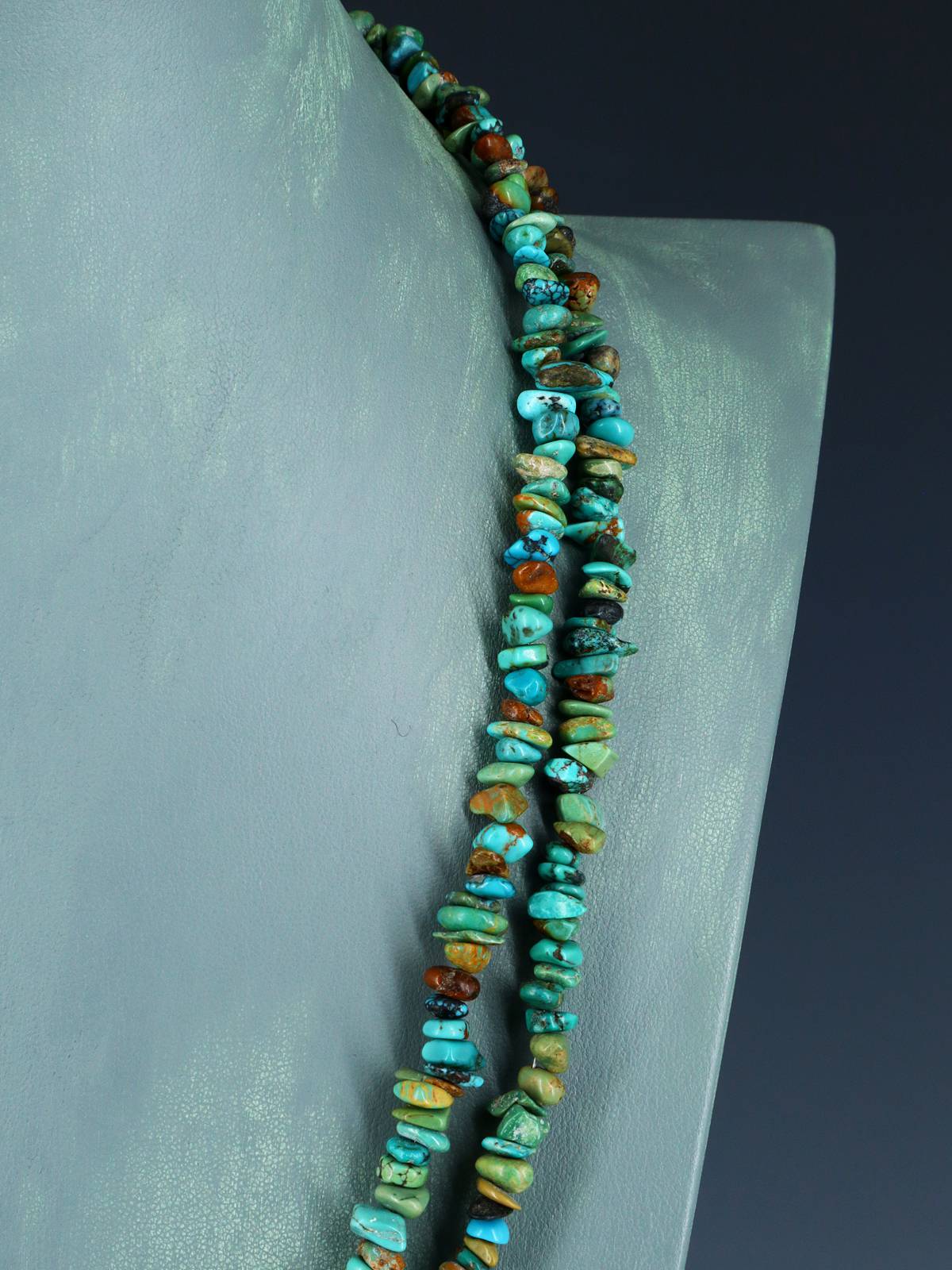 Extra Long Wrap Native American Jewelry Single Strand Turquoise Necklace