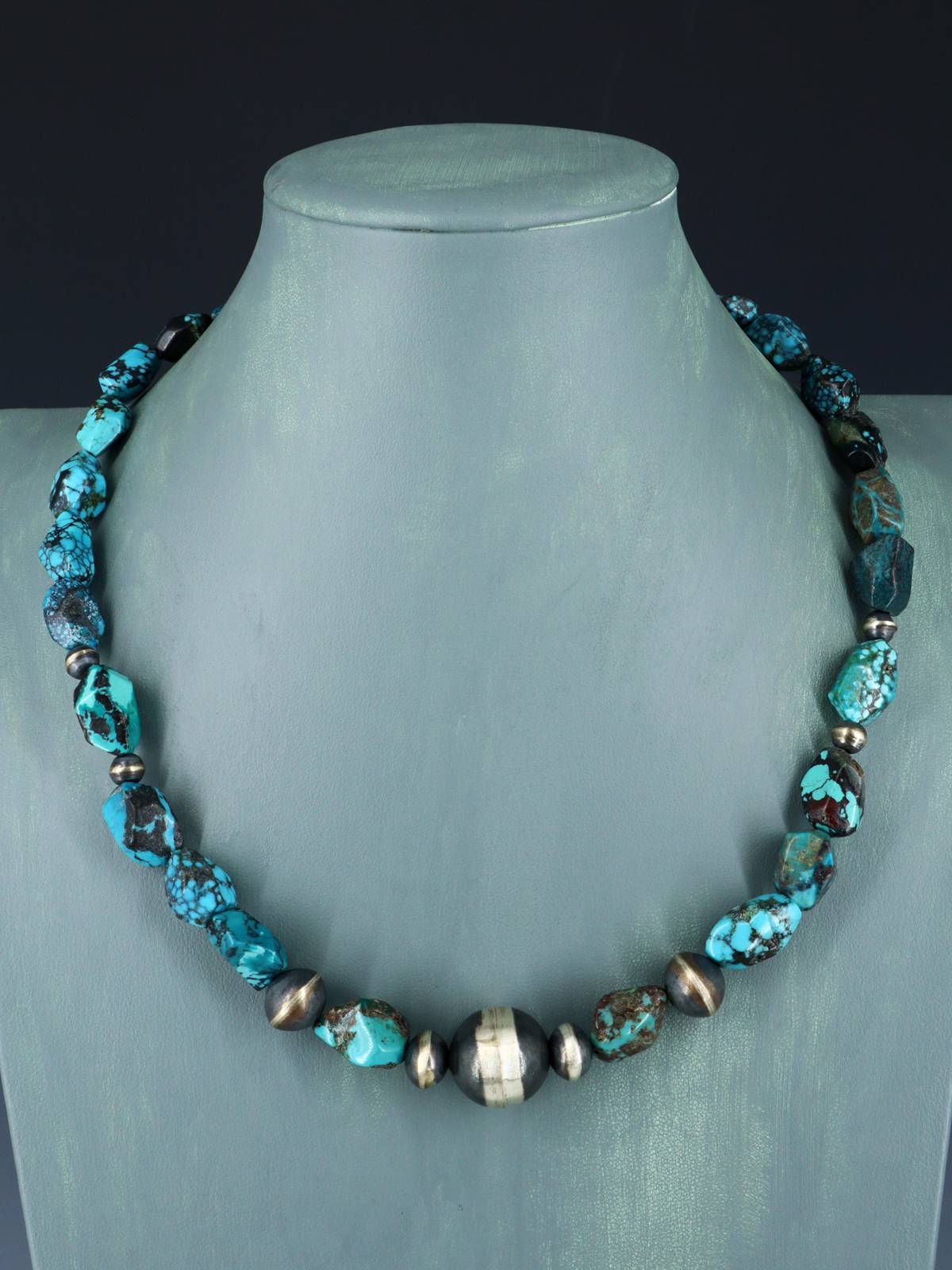 Native American Jewelry Single Strand Chunky Turquoise Necklace