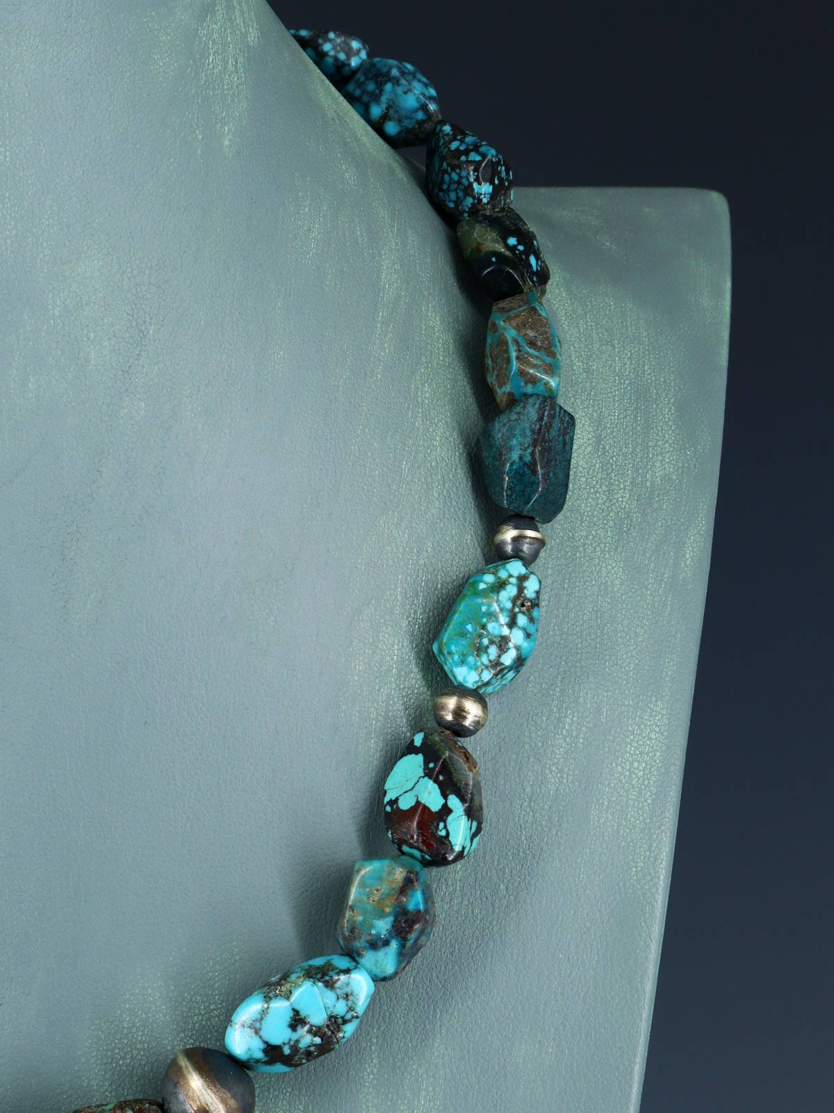 Native American Jewelry Single Strand Chunky Turquoise Necklace