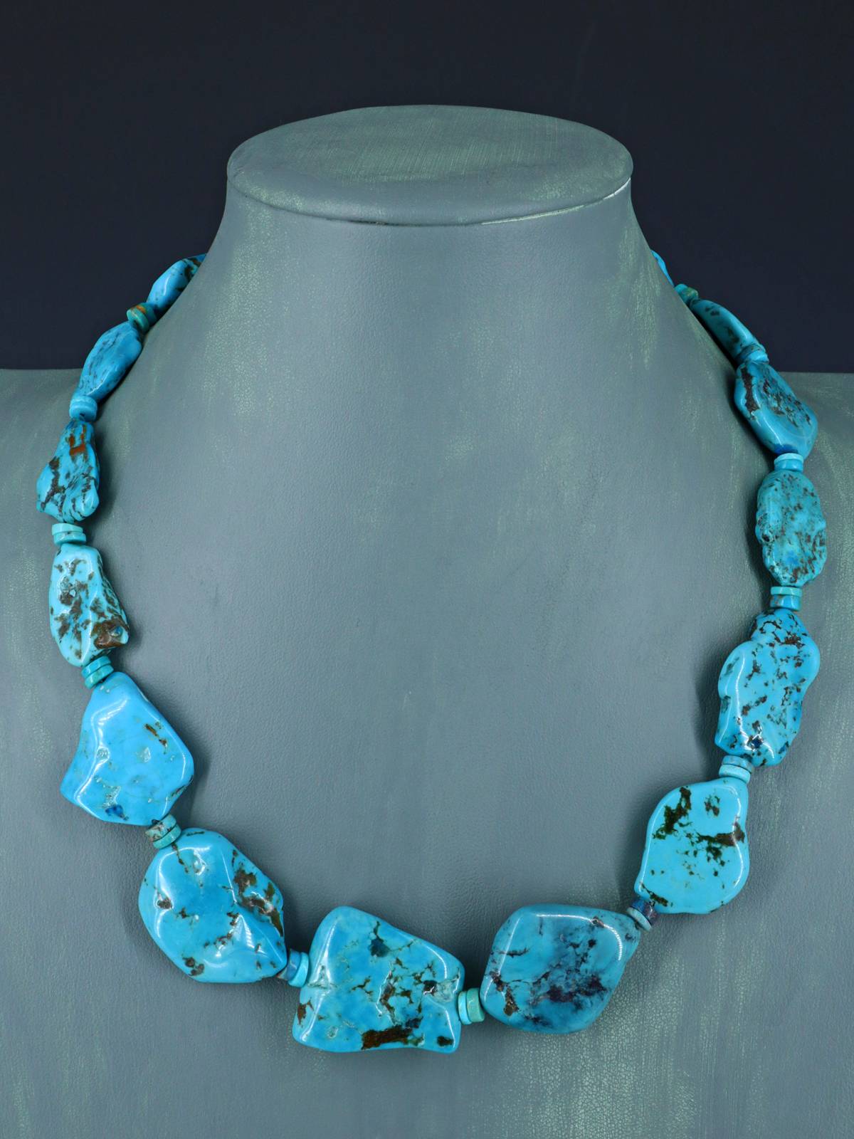 Chunky Native American Single Strand Turquoise Nugget Choker