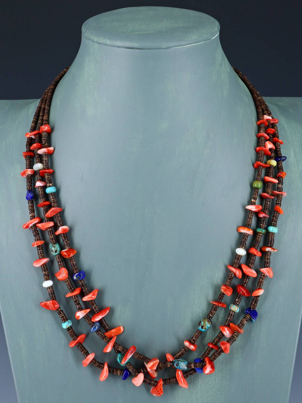 Collar de ostras espinosas y turquesas de Santo Domingo nativo americano