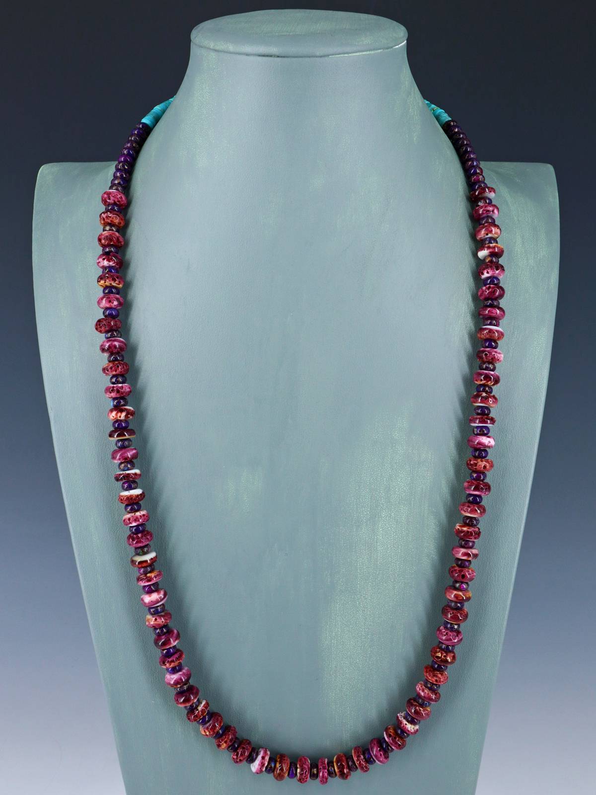 Collier amérindien Santo Domingo Single Strand Turquoise et Corail